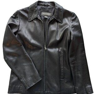 Banana Republic woman leather full zip jacket